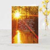 6:24の聖書の詩に番号を付けます-主はよろしいですBLESS カード (黄色い花)