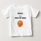 6-24ヶ月の名前ベビーハロウィーンジャージーTシャツ ベビーTシャツ (正面)