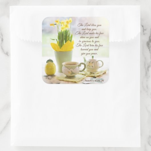 6:24-26賛美聖書の聖句を数える主よ スクエアシール (バッグ)