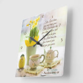 6:24-26賛美聖書の聖句を数える主よ スクエア壁時計 (傾斜)