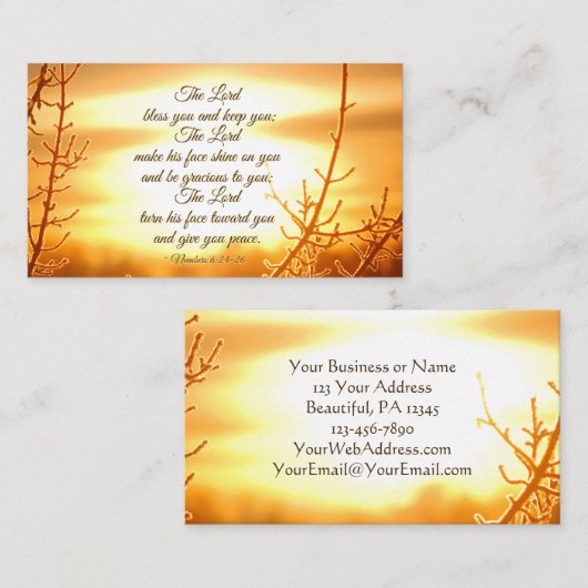 6:24-26賛美聖書の聖句を数える主よ 名刺 (正面/裏面)