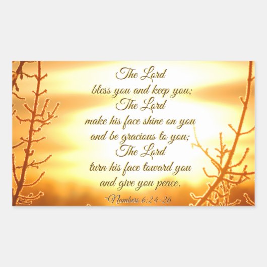 6:24-26賛美聖書の聖句を数える主よ 長方形シール (正面)