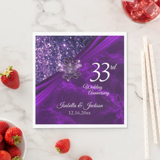 6/33/47アメジスト結婚記念日 スタンダードランチョンナプキン (インサイチュ)