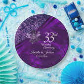 6/33/47アメジスト結婚記念日 ペーパープレート (パーティー)