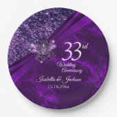 6/33/47アメジスト結婚記念日 ペーパープレート (正面)