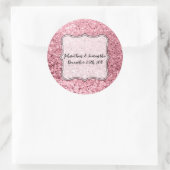 6 - 3"お気に入りシールバラ金ゴールドグリッター ラウンドシール (バッグ)