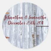 6 - 3"お気に入りシール白いウォッシュウッドバーンドアC ラウンドシール (正面)