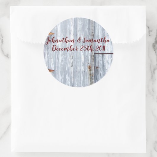 6 - 3"お気に入りシール白いウォッシュウッドバーンドアC ラウンドシール (バッグ)