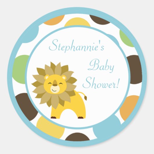 6 - 3"お気に入りジャングルキングライオンサファリ ラウンドシール (正面)