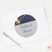 6 - 3"お気に入りスタンプモダン紙ランタンBlu ラウンドシール (封筒)