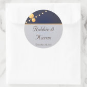 6 - 3"お気に入りスタンプモダン紙ランタンBlu ラウンドシール (バッグ)