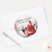 6 - 3"お気に入りスティッカー国の木材の鍵を聞く ラウンドシール (封筒)