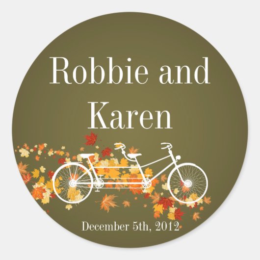 6 - 3"お気に入りステッカーお洒落ブラウンダブルバイク ラウンドシール (正面)