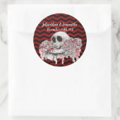 6 - 3"お気に入りステッカースカルバラゴシックChevron ラウンドシール (バッグ)