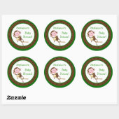 6 - 3"お気に入りステッカー猿スウィングジャングルサファリ ラウンドシール (シート)