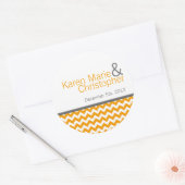 6 - 3"お気に入りステッカー黄色いグレーグラシェブロン名 ラウンドシール (封筒)