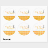 6 - 3"お気に入りステッカー黄色いグレーグラシェブロン名 ラウンドシール (シート)