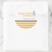 6 - 3"お気に入りステッカー黄色いグレーグラシェブロン名 ラウンドシール (バッグ)