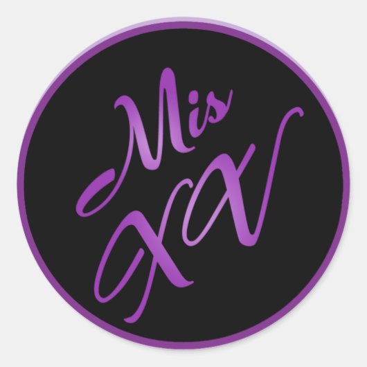 6 - 3"お気に入りステッカーmis XVパープルモラド ラウンドシール (正面)