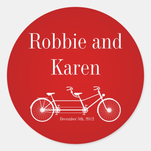 6 - 3"お気に入り赤お洒落二重バイク ラウンドシール (正面)