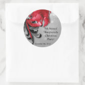 6 - 3"シルバーマスカレードに赤いステッカーをお気に入り ラウンドシール (バッグ)