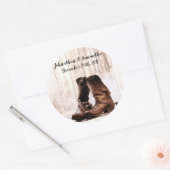 6 - 3"スティッカーがカントリーウェスターをブーツ素朴する ラウンドシール (封筒)