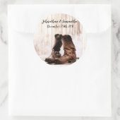 6 - 3"スティッカーがカントリーウェスターをブーツ素朴する ラウンドシール (バッグ)