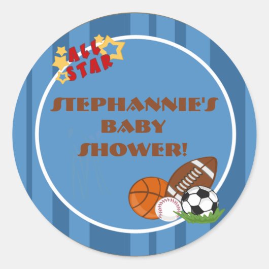 6 - 3"スティッカーのオールスターブルーを優先 ラウンドシール (正面)