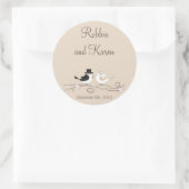 6 - 3"スティッカーの鳥結婚新郎新婦に好意 ラウンドシール (バッグ)