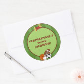 6 - 3"スティッカーオールスターグリーン ラウンドシール (封筒)