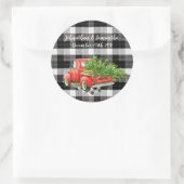 6 - 3"スティッカークリスマストラックバッバロープレイドBl ラウンドシール (バッグ)