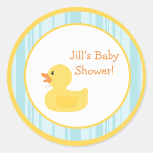 6 - 3"スティッカーゴムダッキー（アヒルちゃん）バブル ラウンドシール (正面)
