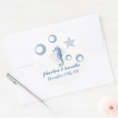 6 - 3"スティッカーシーホース海海ビーチ ラウンドシール (封筒)