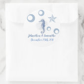 6 - 3"スティッカーシーホース海海ビーチ ラウンドシール (バッグ)