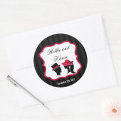 6 - 3"スティッカーハットフォーマルレトロ ラウンドシール (封筒)