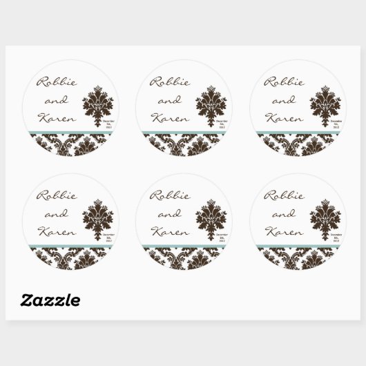 6 - 3"スティッカーブラウンダマスコレース ラウンドシール (シート)