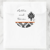 6 - 3"スティッカーブラックオレンジダマスクレース ラウンドシール (バッグ)