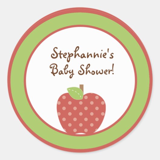 6 - 3"スティッカーレッドバーンファームアップル ラウンドシール (正面)