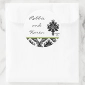 6 - 3"スティッカー付きブラックグリーンダマスクレース ラウンドシール (バッグ)