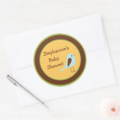 6 - 3"スティッカー森の友だち鳥に好意 ラウンドシール (封筒)