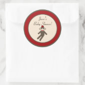 6 - 3"スティッカー赤い靴下モンキーをお願い ラウンドシール (バッグ)