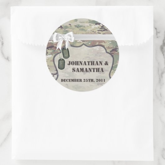 6 - 3"スティッカー軍OCP迷彩柄ユニフォームCamof ラウンドシール (バッグ)