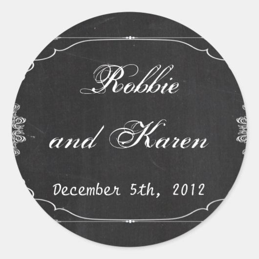 6 - 3"スティッカーChalkboardのヴィンテージをモダンお願い ラウンドシール (正面)