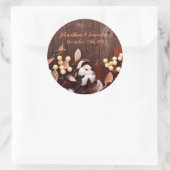 6 - 3"ダークウッドのスティッカーコットン支店 ラウンドシール (バッグ)