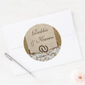 6 - 3"バーラップレースのスティッカーホースシューズをお気に入り ラウンドシール (封筒)