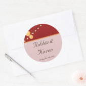 6 - 3"赤のスタンプモダンー紙提灯 ラウンドシール (封筒)