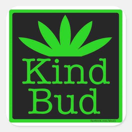 6 - 3"square Kind Bud Stickers スクエアシール (正面)
