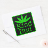 6 - 3"square Kind Bud Stickers スクエアシール (封筒)