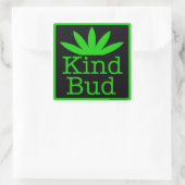 6 - 3"square Kind Bud Stickers スクエアシール (バッグ)