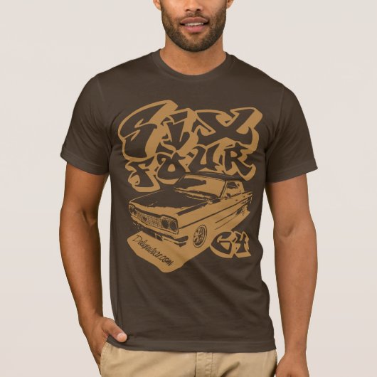 6 4 (ぱりっとした金ゴールド) Tシャツ (正面)